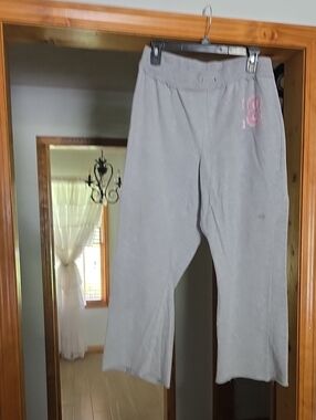 Kids Gray Sweatpants with Pink Accent